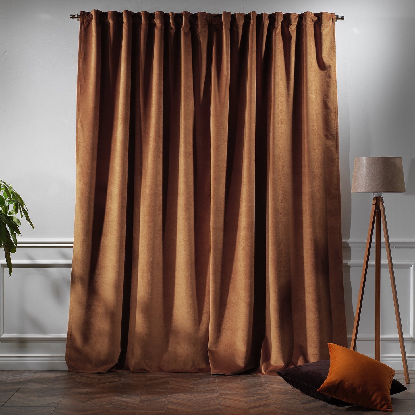 3S Brother's Solid Luxury Matte Velvet Soft Curtains Set of 2 Panels Hanging Back Tap & Rod Pocket Home D¨¦cor Bedroom Kitchen Office Windows Room Darkering ( Admiral-Berry-52in x120in )