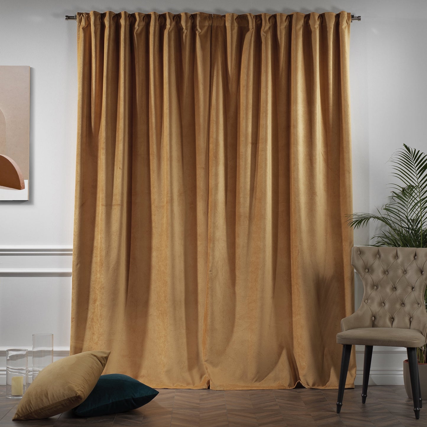 3S Brother's Solid Luxury Matte Velvet Soft Curtains Set of 2 Panels Hanging Back Tap & Rod Pocket Home D¨¦cor Bedroom Kitchen Office Windows Room Darkering ( Admiral-Berry-52in x120in )
