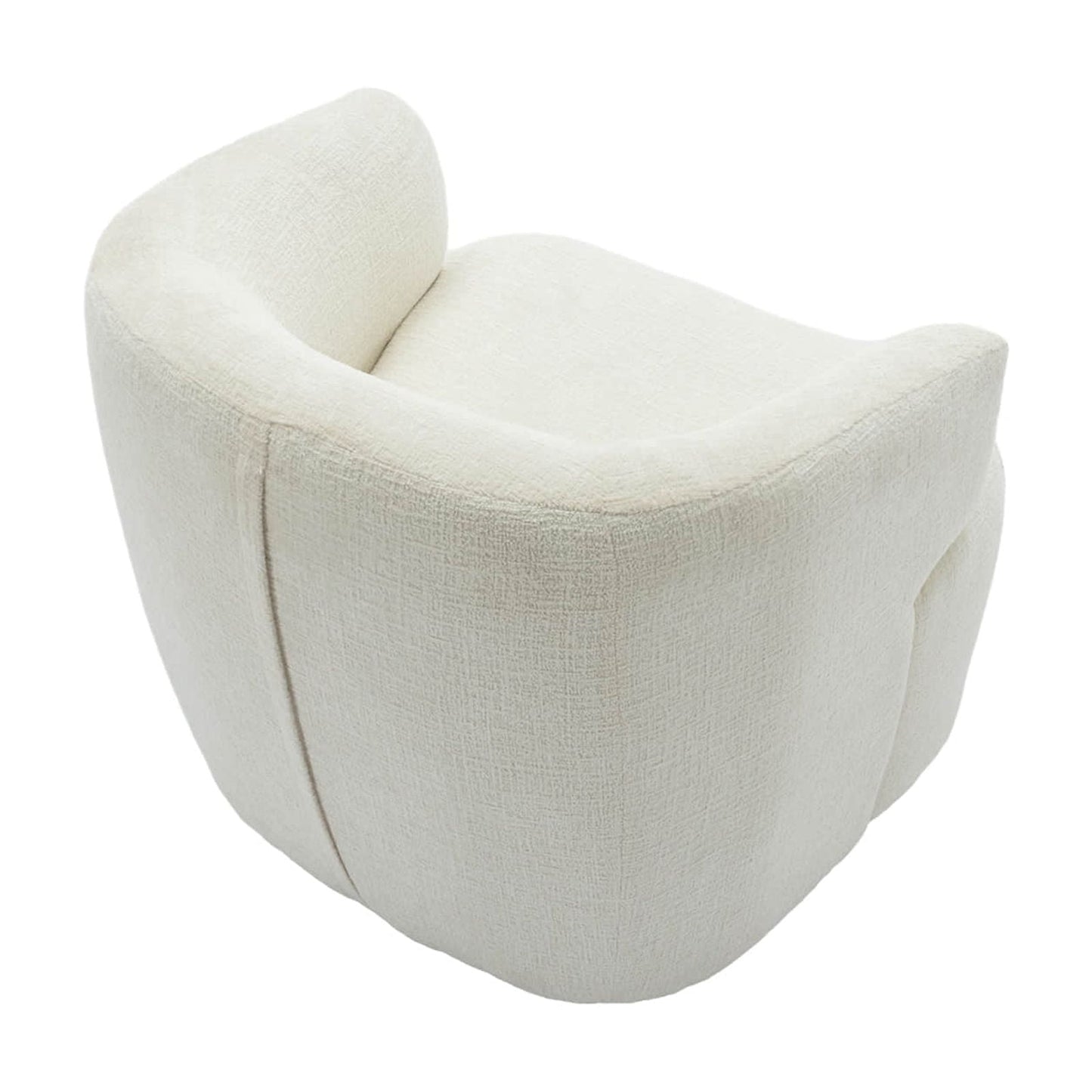 30in Wide Chenille Upholstered Swivel Accent Chair Boucle Swivel Barrel Chair