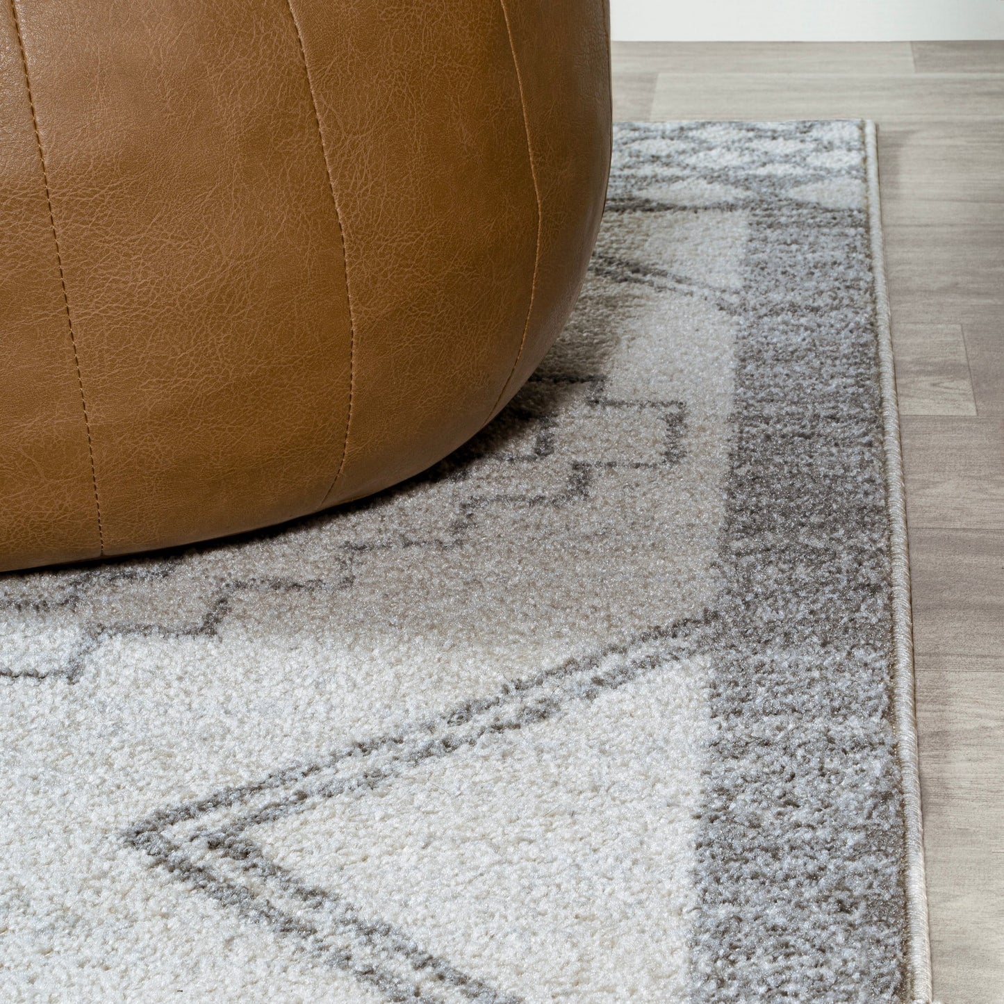 Amir Moroccan Beni Souk Cream/Gray 4' Square Area Rug