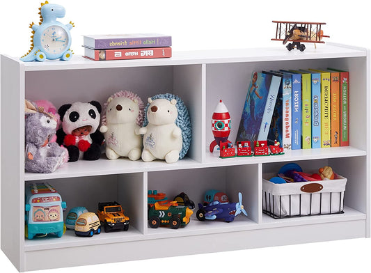AOKHNBF Toy Organizers and 5-Section Bookshelf for Organizing Books Toys School Classroom Wooden Cabinet for Children's Room Playroom Nursery