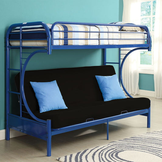 Acme Furniture Eclipse Twin over Full and Futon Bunk Bed in Navy