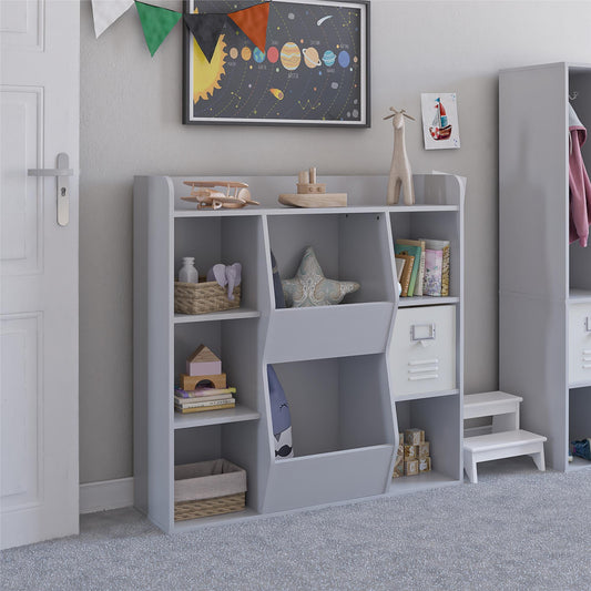 Ameriwood Home Charli Kids Large Toy Storage Bookcase, Dove Gray