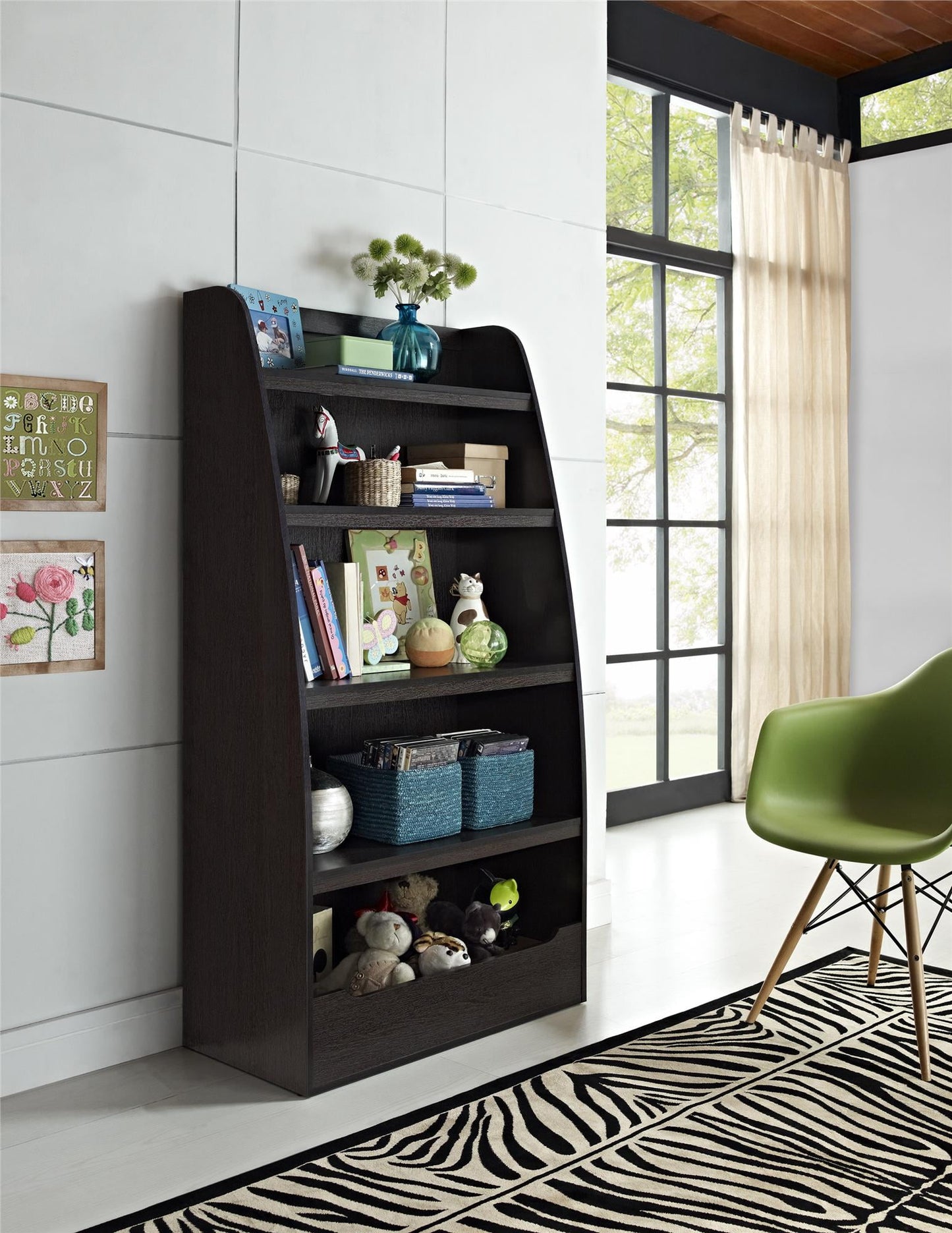 Ameriwood Home Mia Kids' 4-Shelf Bookcase, Espresso