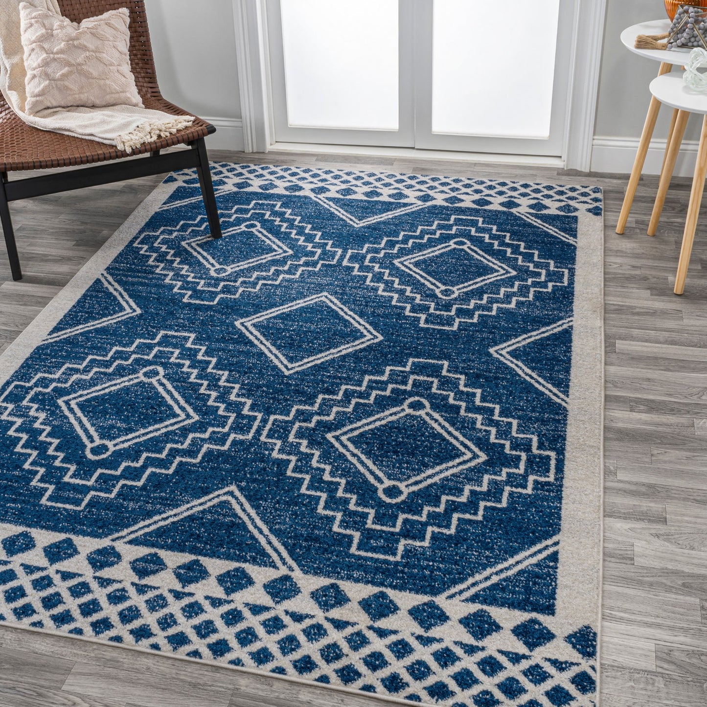 Amir Moroccan Beni Souk Navy/Ivory 5 ft. x 8 ft. Area Rug