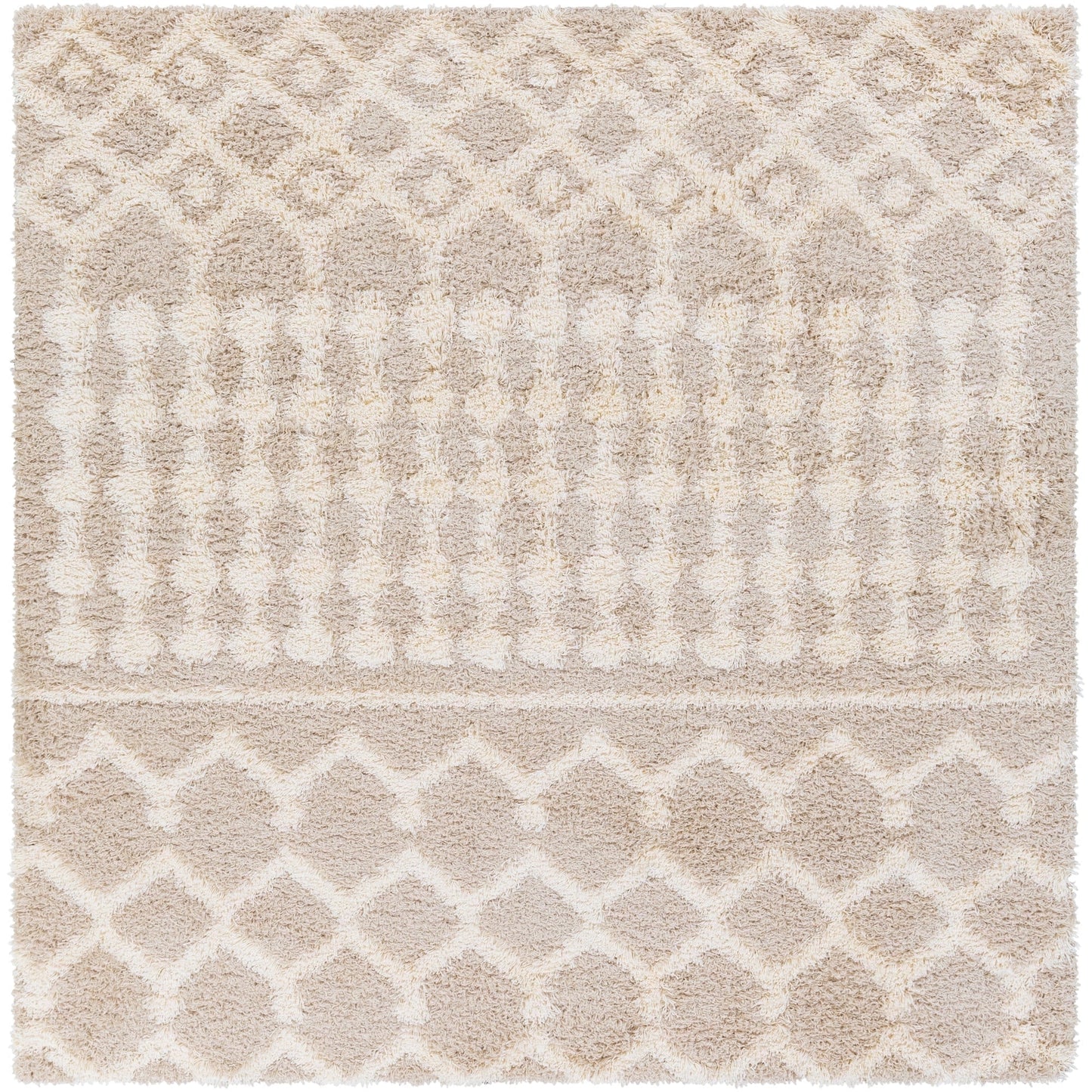 Livabliss Urban Shag Global Moroccan Area Rug,6'7in Square,Beige