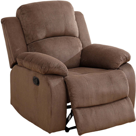Aukfa 38in Manual Recliner Chair, Overstuffed Single Sofa for Living Room Bedroom, Corduroy, Brown