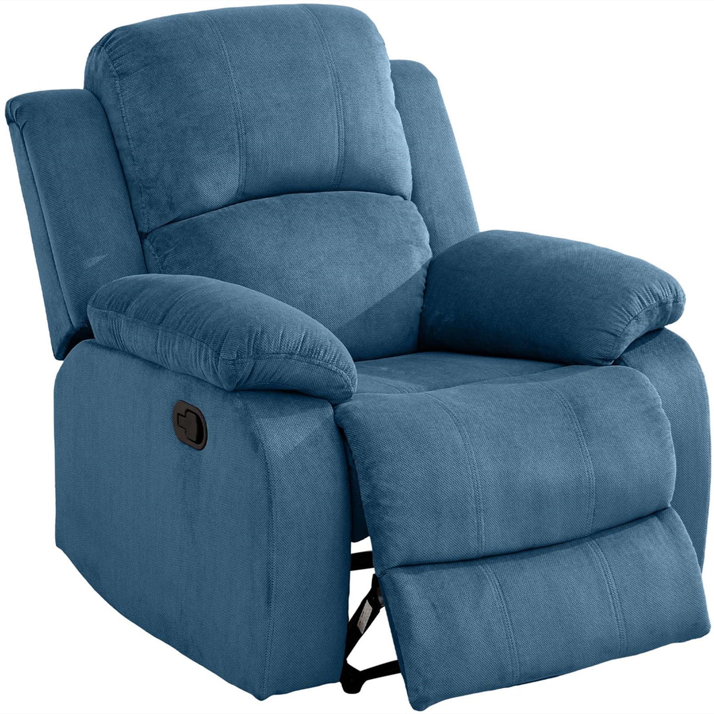 Aukfa 38in Wide Manual Recliner Chair, Overstuffed Single Sofa for Home Office, Flannel, Blue