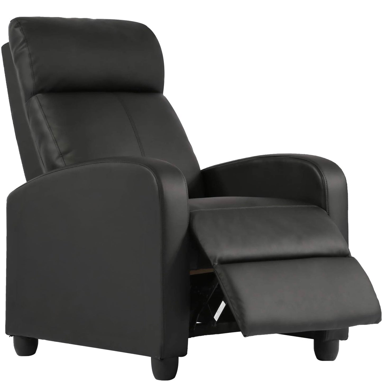 Aukfa Leather Recliner Chair with Side Storage Bag for Living Room Bedroom, Black
