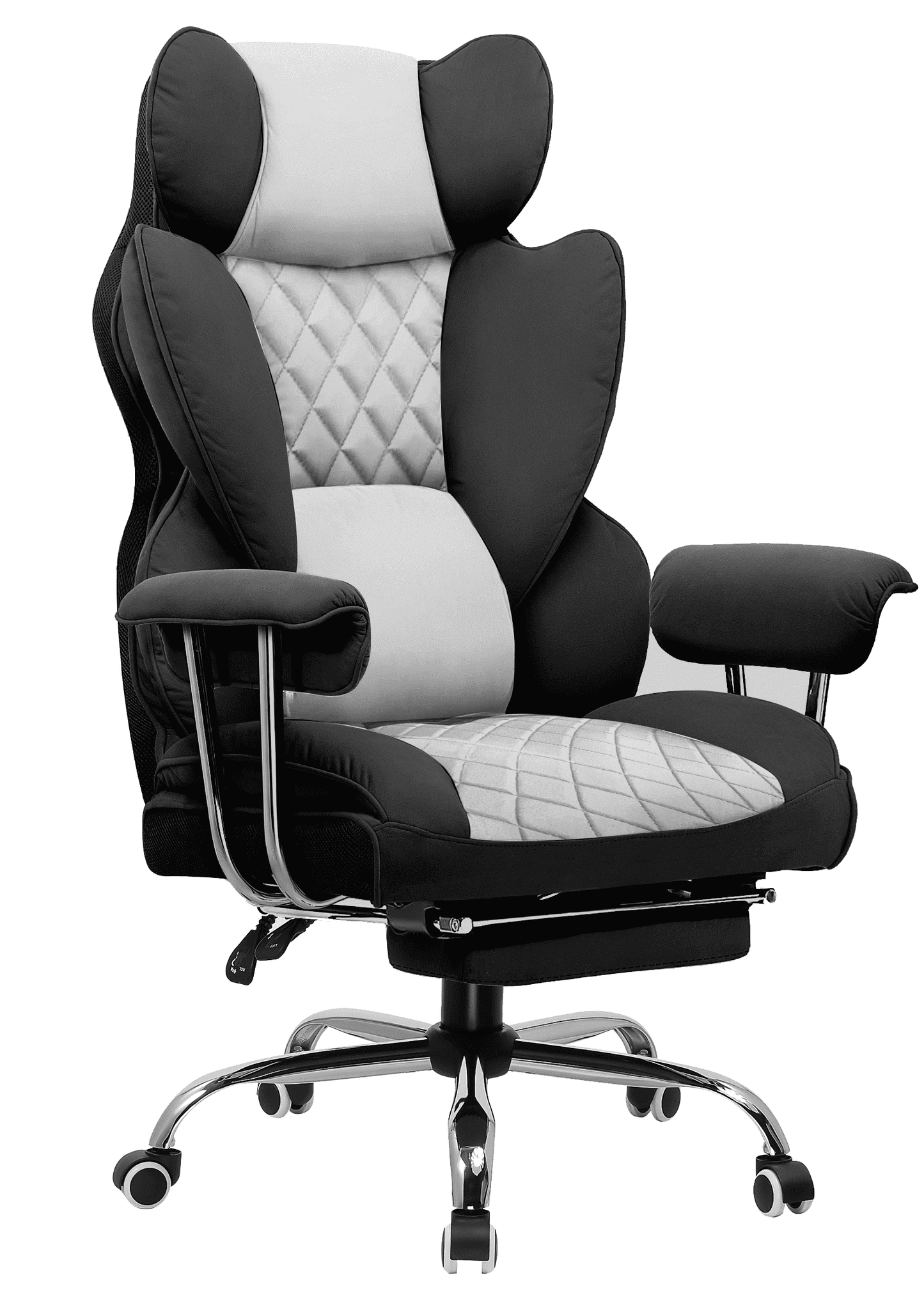 GTRACING Gaming Chair Ergonomic Executive Cozy Fabric Office Chair with Footrest, Black&Gray