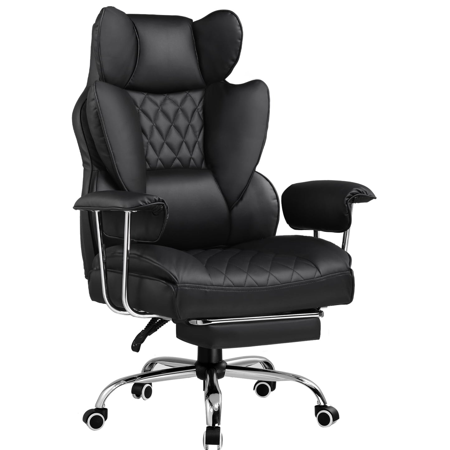 GTRACING Gaming Chair Ergonomic Executive Cozy PU Leather Office Chair with Footrest, Black