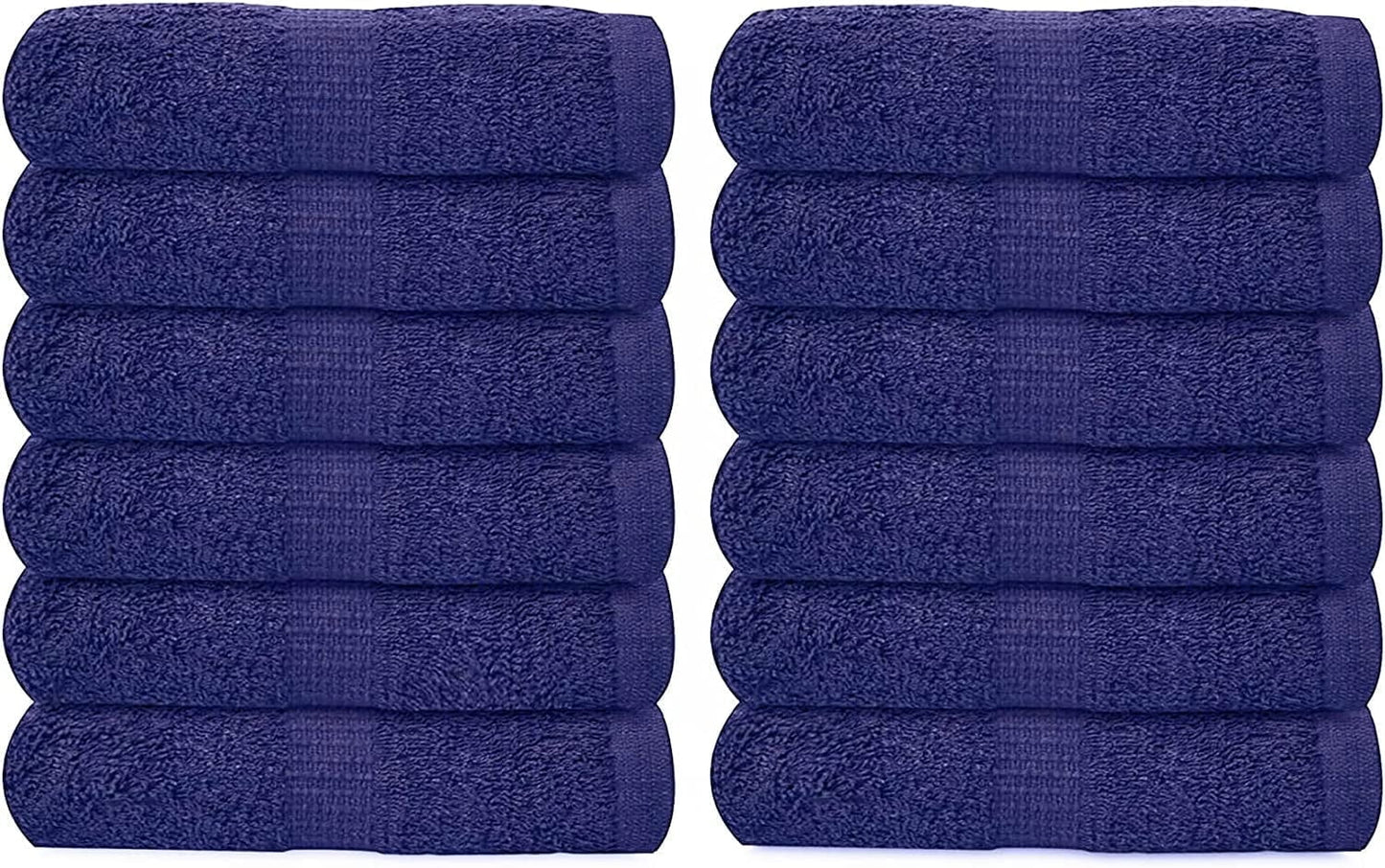 Gold Textile 100% Cotton Washcloth 120 Pack 13x13 inches Navy Blue Ultra Soft, Highly Absorbent
