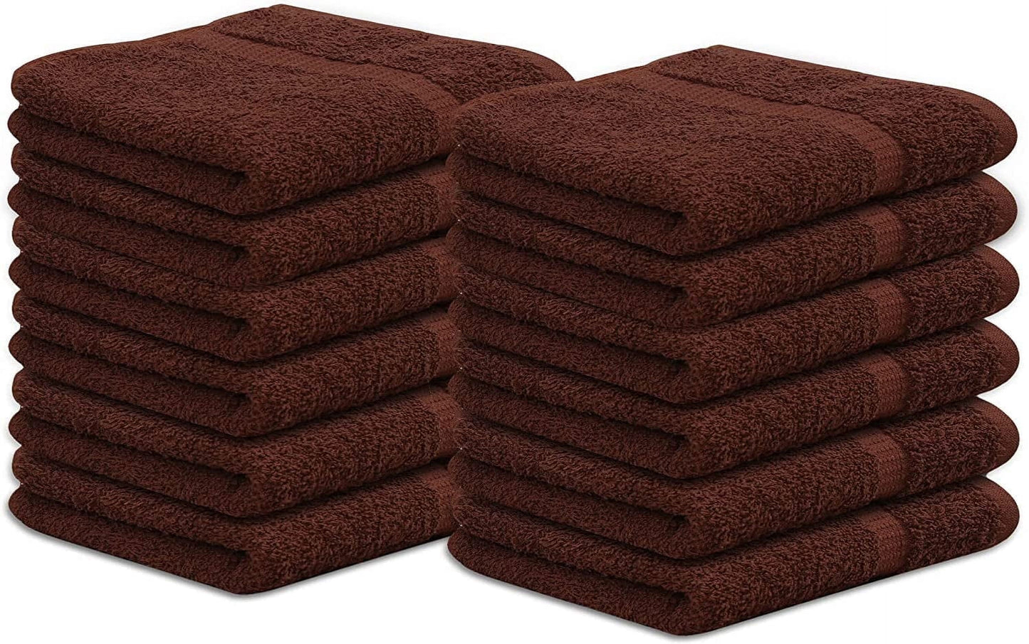 Gold Textiles 100% Premium Cotton Washcloth 60 Packs 13x13 inches Brown Ultra Soft, Highly Absorbent