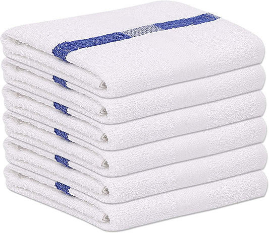 Gold textiles Blue Center Stripe 24 Pack 22 x 44 inches Economy Bath Towels Lightweight and Home Use