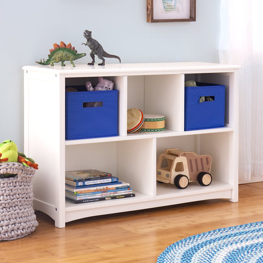 Guidecraft Kids' Classic Bookshelf - White: Children's Wood Playroom Shelving Bookcase for Toys, Cube Organizer and Cubby Storage