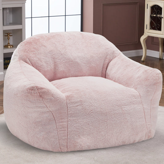 HOMGUAVA Giant Bean Bag Chair for Adults, Large Lazy Beanbag Sofa with Armrests & High-Density Foam for Living Room & Bedroom, Gray