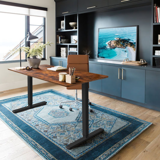 Homall 48in ¡Á 24in Electric Height Adjustable Standing Desk Home Office Computer Desk Memory Preset with T-Shaped Metal Bracket, Brown