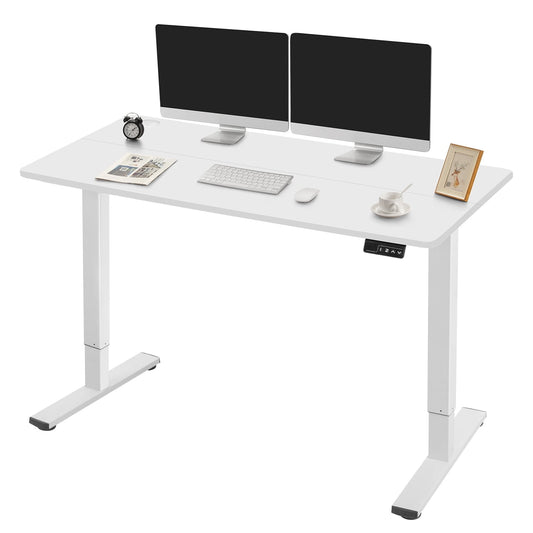 Homall 48in ¡Á 24in Electric Height Adjustable Standing Desk Home Office Computer Desk Memory Preset with T-Shaped Metal Bracket, White