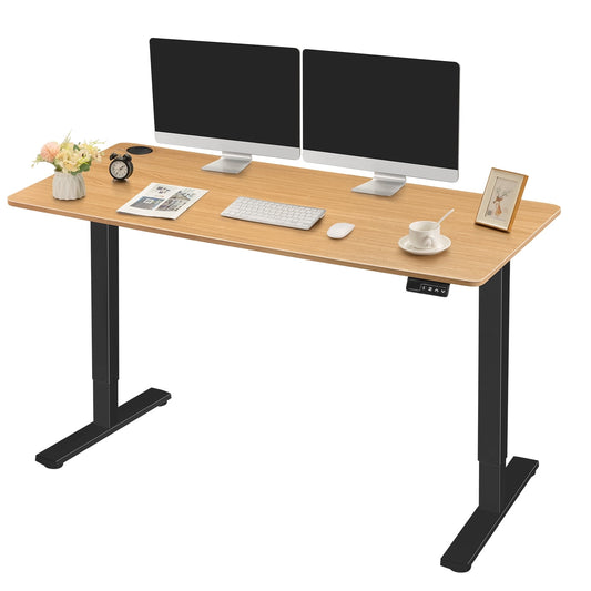 Homall Electric Adjustable Desk 55in ¡̨® 24in , T-Shaped Raising Frame with Memory Preset, Black&Wood
