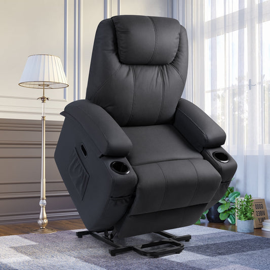 Homall Motorized Power Lift Assist Recliner Chair for Seniors - Lay Flat, Easy Reclining Sofa, Black