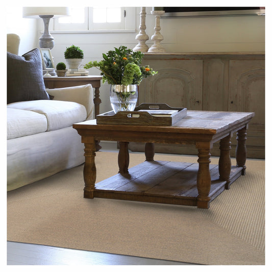 Homespice - Biscuit Solid Beige Area Rug, Finely Braided Country Rugs to Use as Neutral Rugs for Living Room and Patio - Quickly Absorbs Stains and Water - Reversible and Pet Friendly Rugs 5x6' Feet