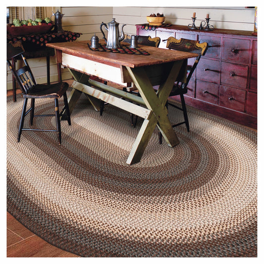 Homespice Driftwood Oval Braided Rugs for Rustic Country Farmhouse 4x6', The Ideal Pet Friendly Area Rugs
