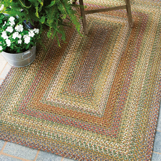 Homespice Rainforest Rectangular Braided Rugs and Rustic Area Rugs 5x8', Your Choice for Pet Friendly Indoor Outdoor Rug Waterproof