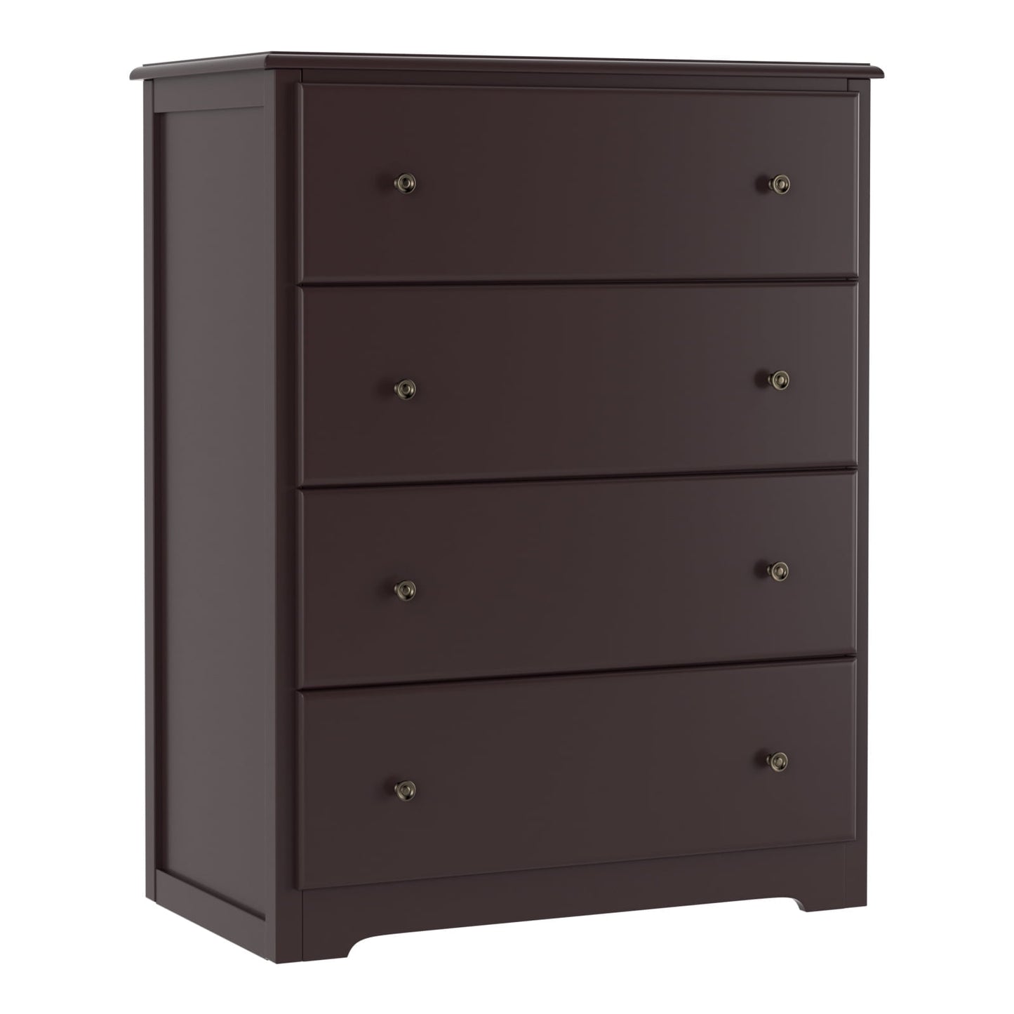 Homfa 4 Drawer Dresser, 37in H Dresser Chest with Drawers for Bedroom, Dark Brown