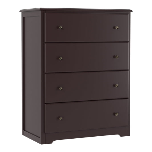 Homfa 4 Drawer Dresser, 37in H Dresser Chest with Drawers for Bedroom, Dark Brown
