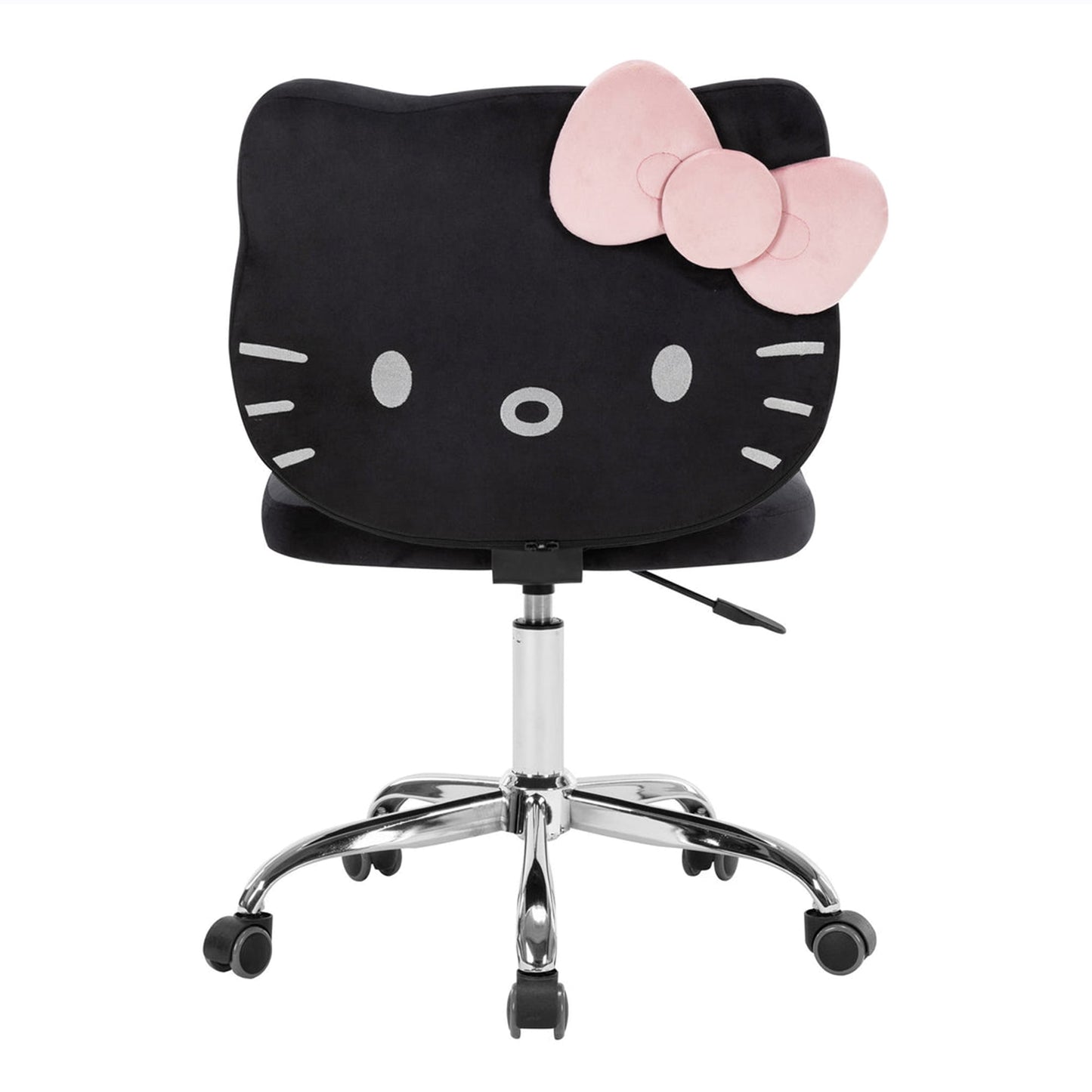 Impressions Vanity Hello Kitty Kawaii Swivel Desk Chair for Vanity Room, Black, Steel Frame
