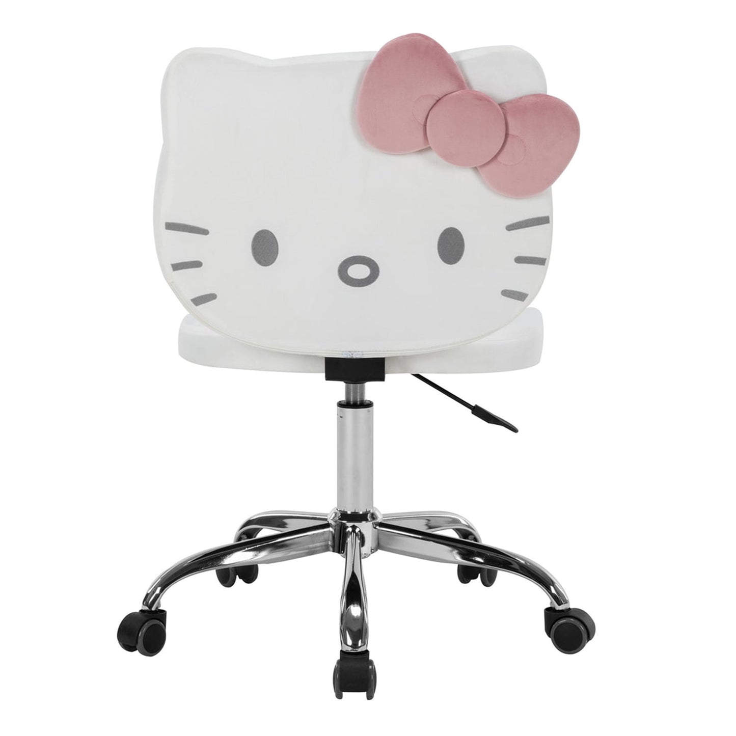 Impressions Vanity Hello Kitty Kawaii Pink Swivel Chair for Makeup Room with Plush Velvet & Rolling Wheels