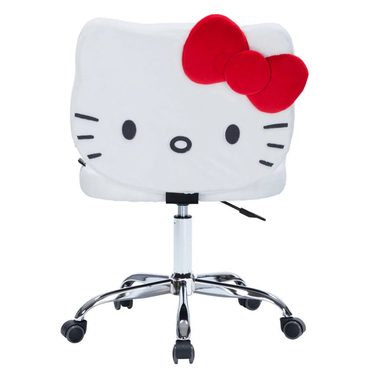 Impressions Vanity Hello Kitty Teddy Swivel Vanity Chair, Desk Chair with Adjustable Height (White)