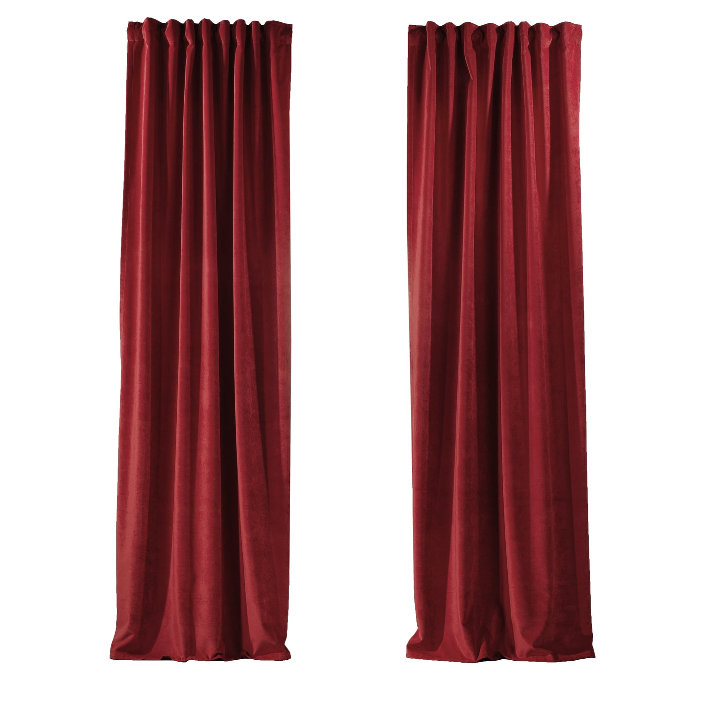 3S Brother's Solid Luxury Matte Velvet Soft Curtains Set of 2 Panels Hanging Back Tap & Rod Pocket Home D¨¦cor Bedroom Kitchen Office Windows Room Darkering ( Admiral-Berry-52in x120in )