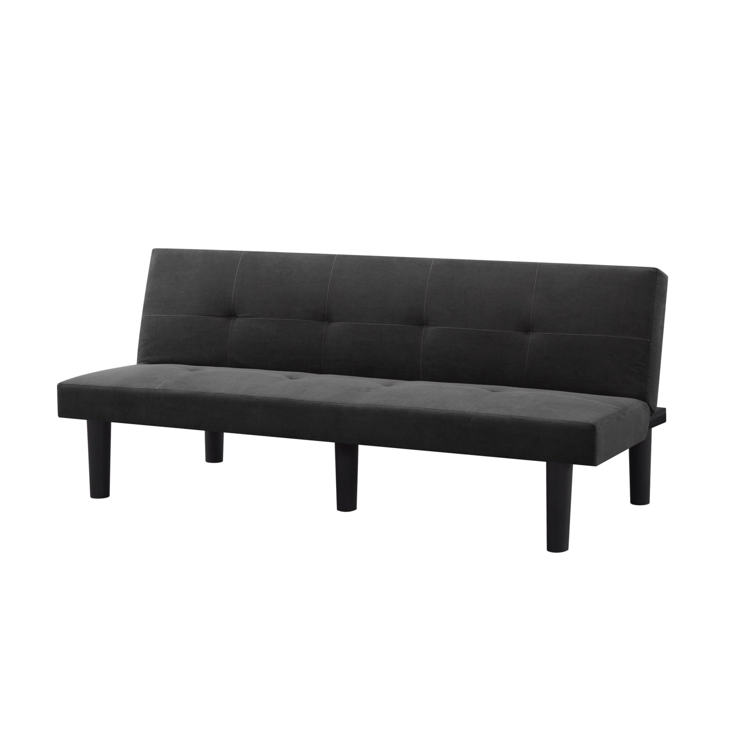 70in Futon Sofa Bed,Faux Suede Convertible Sleeper Sofa,Upholstered Folding Futon Couch with 3 Adjustable Backrest Angles,Twin Size Sofa for Small Space,Apartment,Living Room,Dark Gray