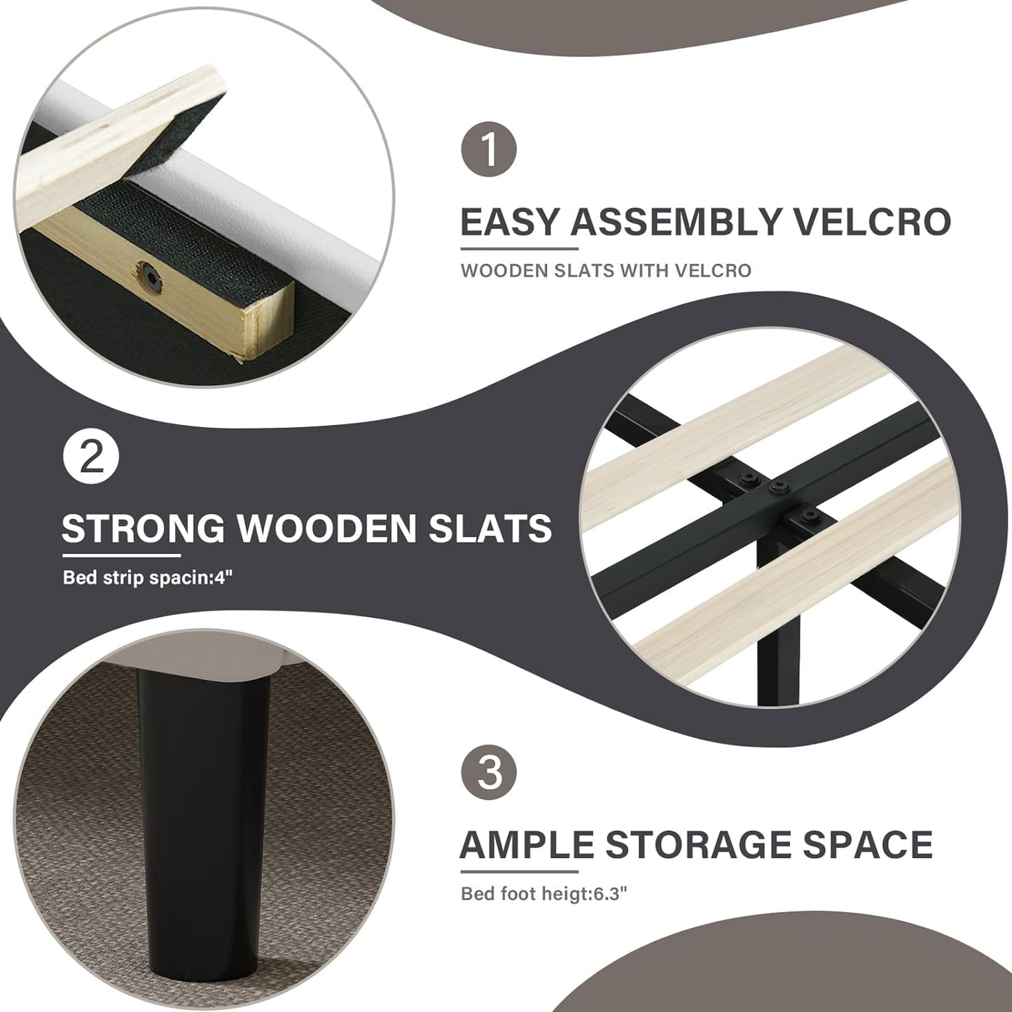 4 EVER WINNER Twin Size LED Bed Frame, White Twin Bed Frame with LED Light Headboard, Modern Bed Frame for Kids, White