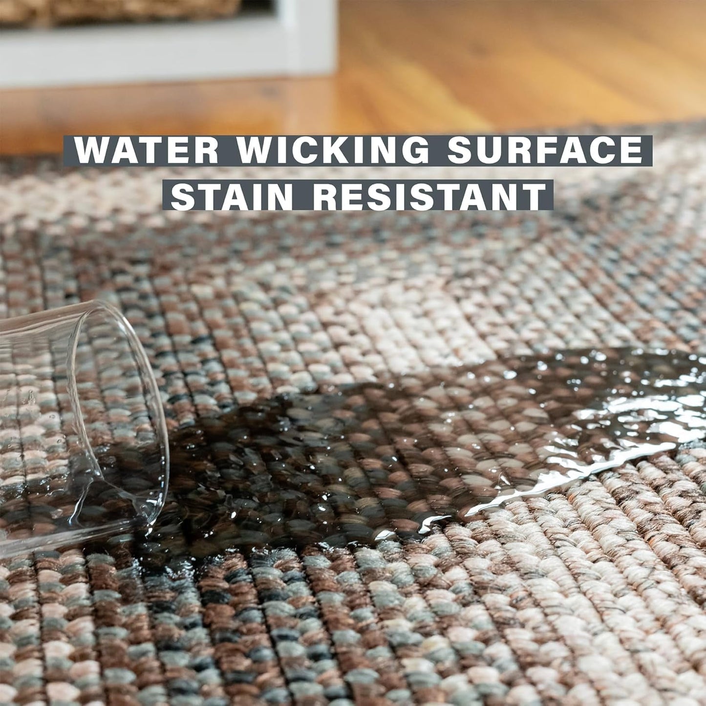 Homespice Driftwood Small Oval Braided Rugs and Rustic Entry Mat 20x30, The Ideal Indoor Outdoor Rug Waterproof