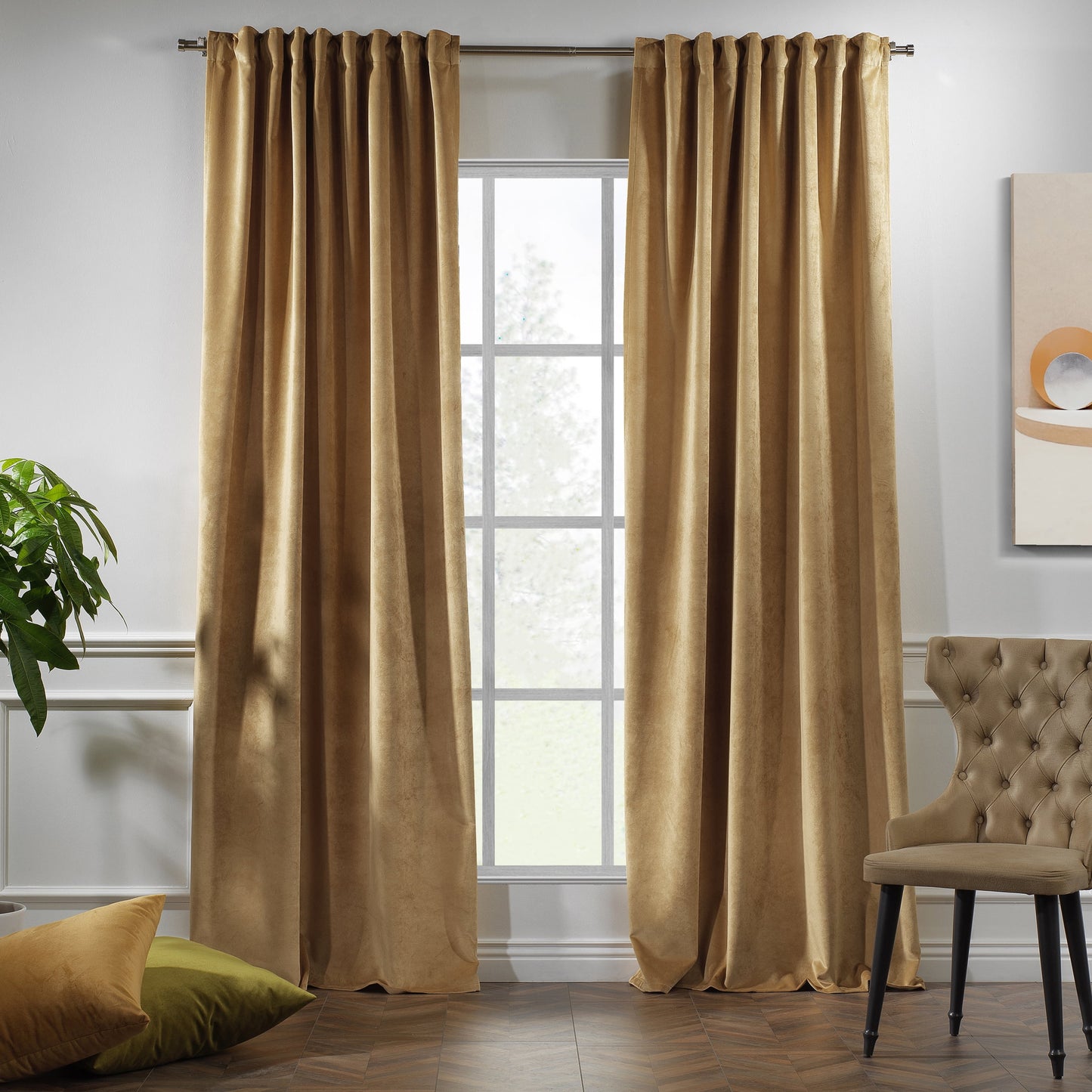 3S Brother's Solid Luxury Matte Velvet Soft Curtains Set of 2 Panels Hanging Back Tap & Rod Pocket Home D¨¦cor Bedroom Kitchen Office Windows Room Darkering ( Admiral-Berry-52in x120in )