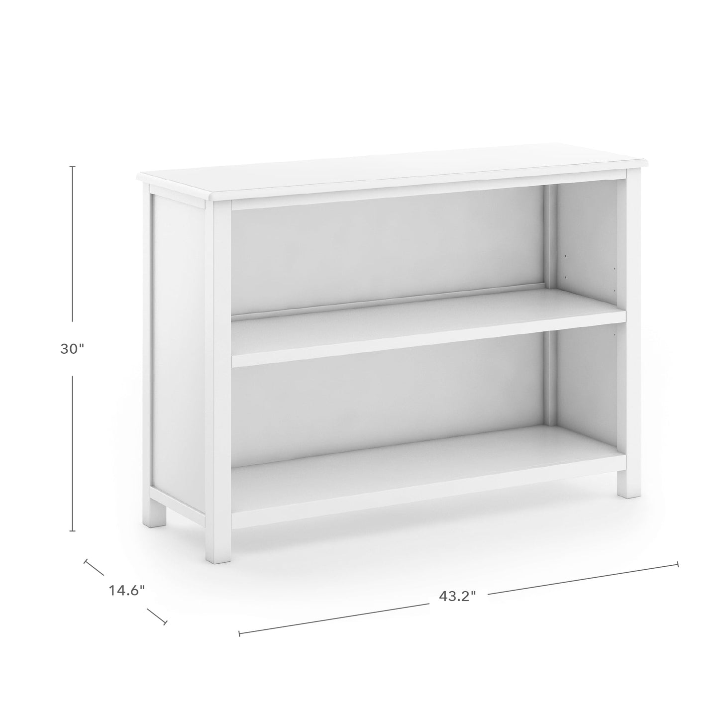 Guidecraft Kids' Deluxe Taiga 2 Shelf Bookshelf - White: Children's Adjustable Open Storage Bedroom Shelving For Books and Toys