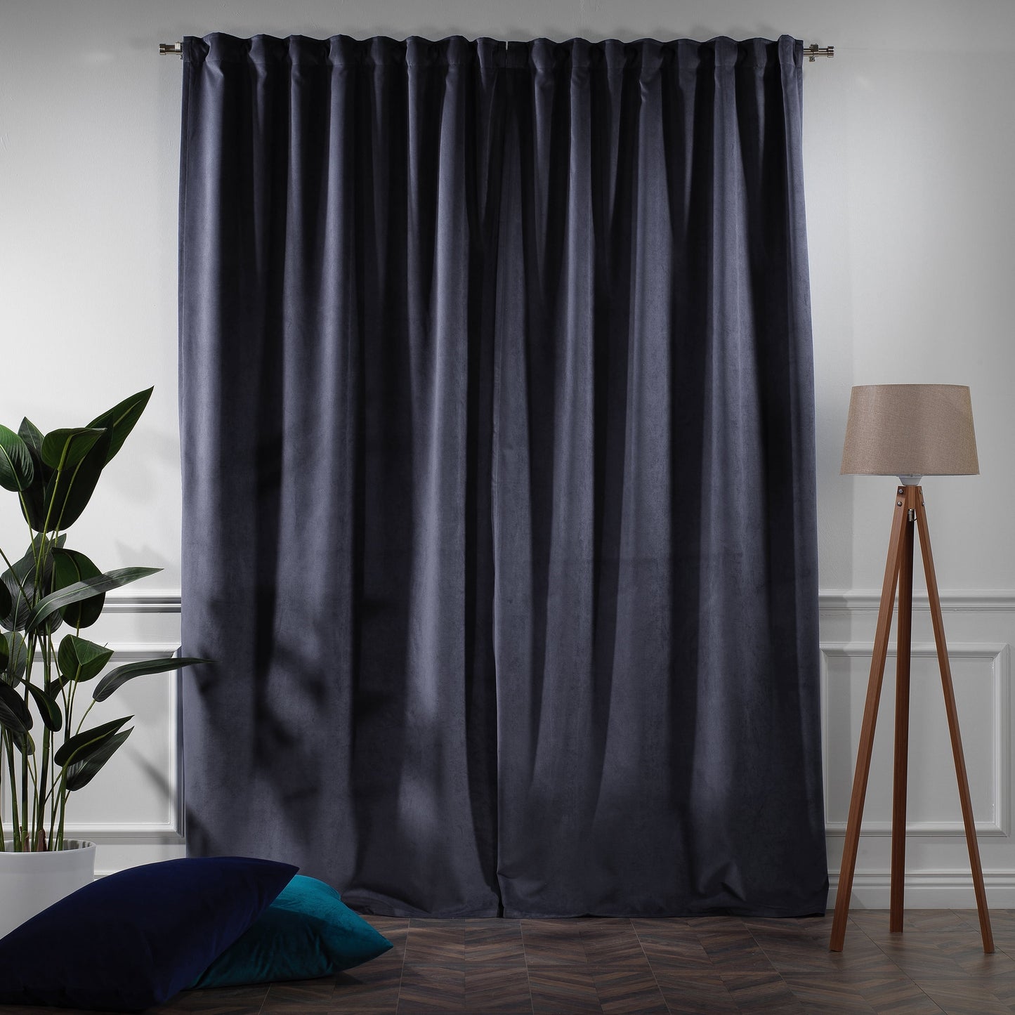 3S Brother's Solid Luxury Matte Velvet Soft Curtains Set of 2 Panels Hanging Back Tap & Rod Pocket Home D¨¦cor Bedroom Kitchen Office Windows Room Darkering ( Admiral-Berry-52in x120in )