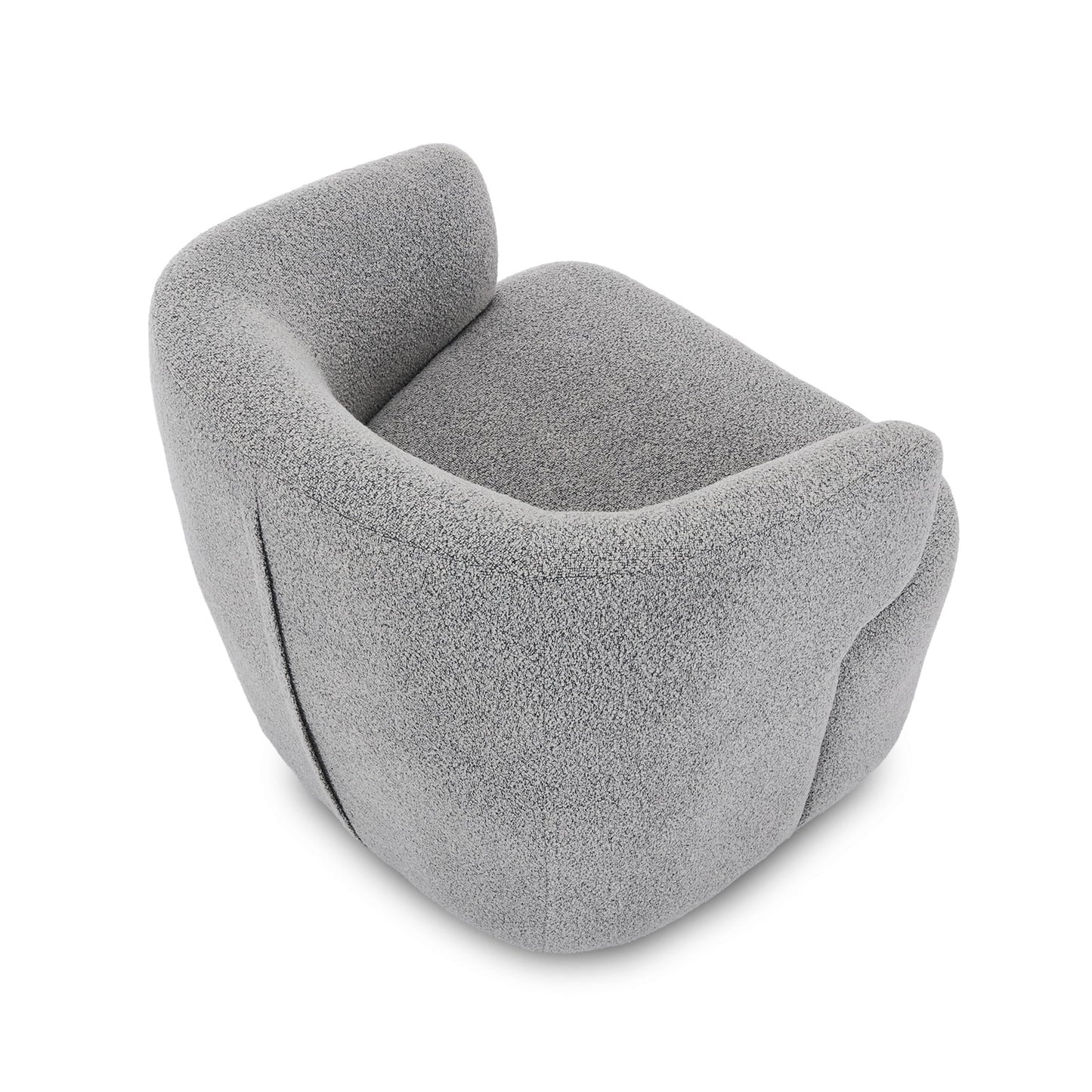 30in Wide Chenille Upholstered Swivel Accent Chair Boucle Swivel Barrel Chair