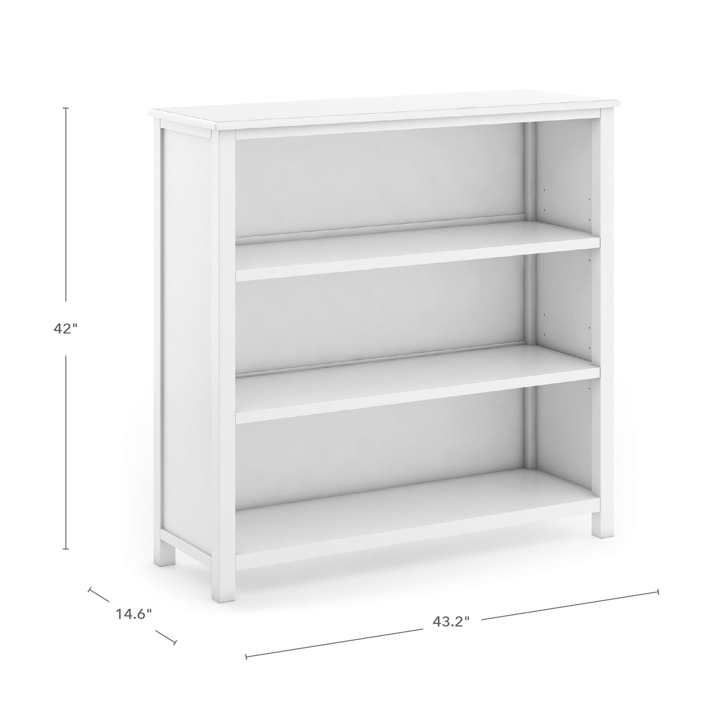 Guidecraft Kids' Deluxe Taiga 3-Shelf Bookshelf - White: Children's Sturdy Wooden Bookcase, Arts and Crafts Storage and Toy Organizer