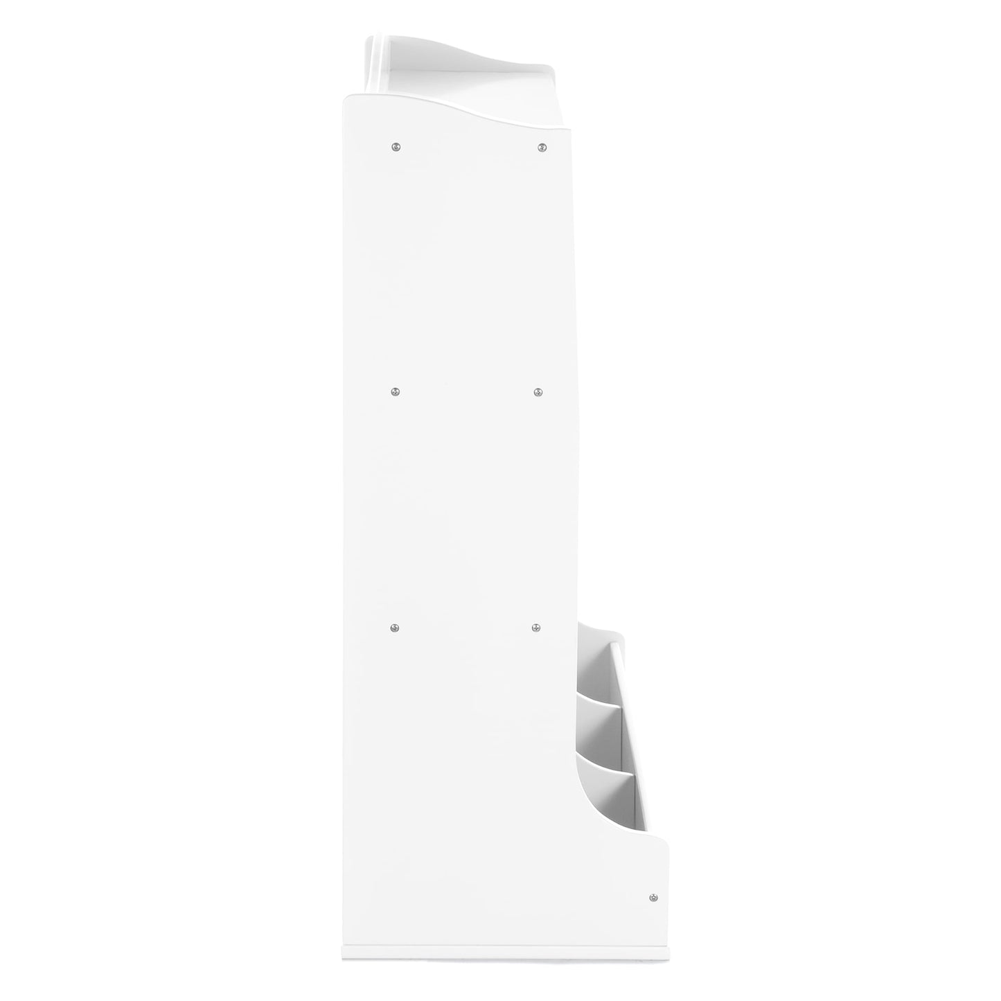 Guidecraft Kids' Toy Storage Organizer - White: Children's Wooden Bedroom Cubby Bookshelf, Open Toy Chest, Playroom Storage Shelf