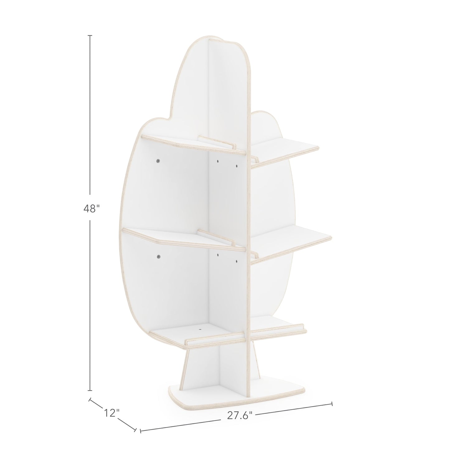 Guidecraft EdQ Reading Tree - White: Children's Wooden Standing Bookshelf and Classroom Book and Toy Storage Organizer
