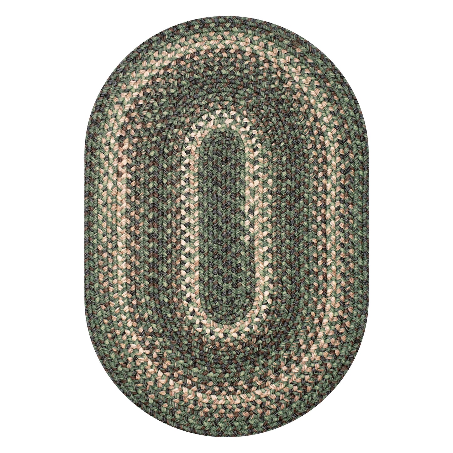 Homespice Cedar Ridge Sage Green Braided Rug, Ideal as Out Door Rug for Entryways and Washable Kitchen Rugs - Stain Resistant Small Reversible Pet Friendly Rugs Oval 27x45in Inches