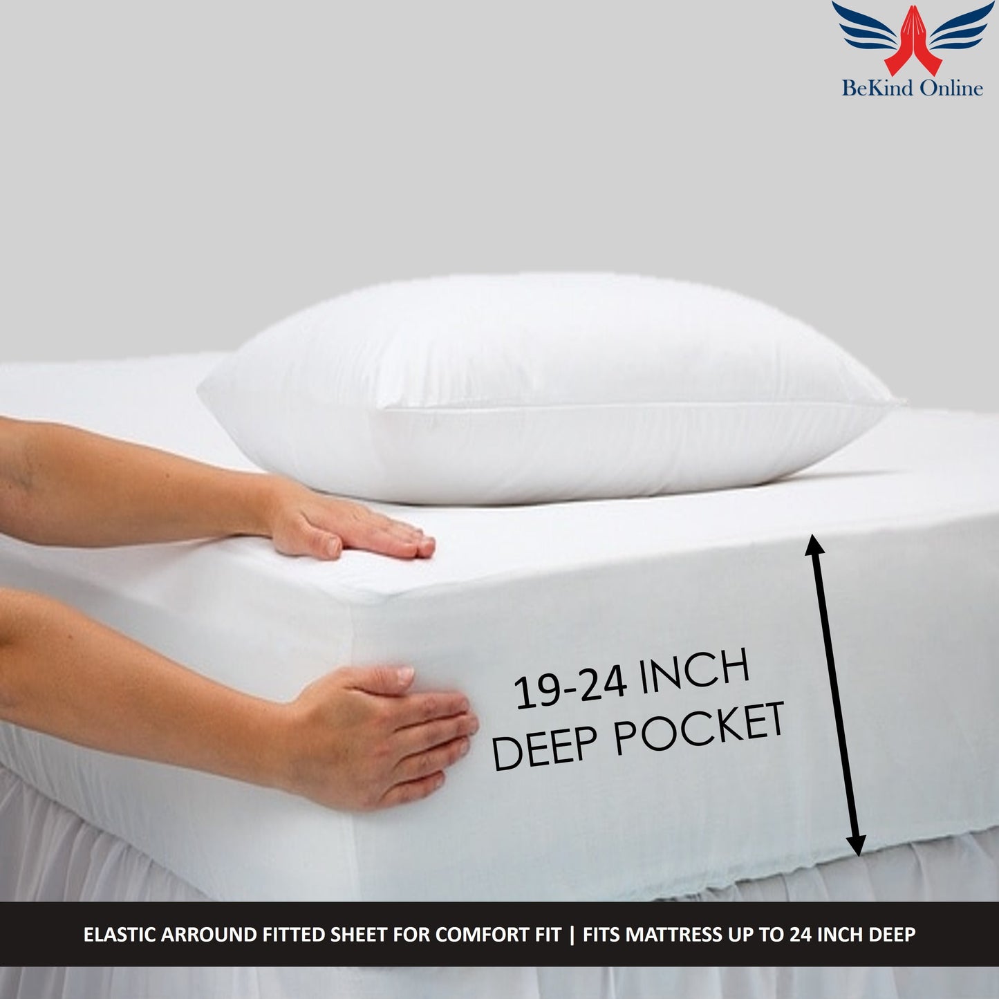 24-INCH EXTRA DEEP POCKETS Split Head CalKing Sheets Sets for Adjustable Bed - 800-Thread Count 100% Egyptian Cotton - 4-PC Set - FlexTop Cal-King 39in Split, Taupe Solid