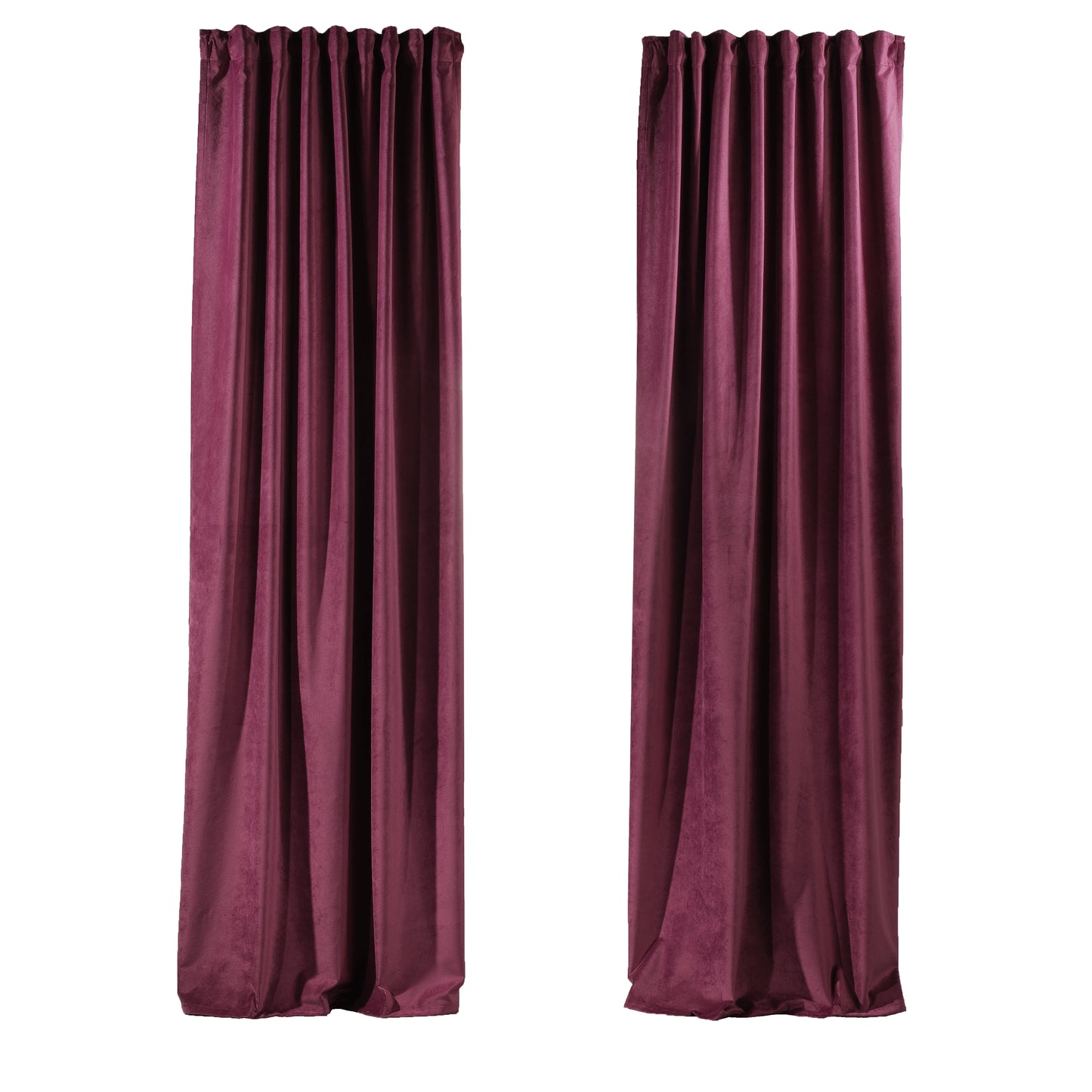 3S Brother's Solid Luxury Matte Velvet Soft Curtains Set of 2 Panels Hanging Back Tap & Rod Pocket Home D¨¦cor Bedroom Kitchen Office Windows Room Darkering ( Admiral-Berry-52in x120in )