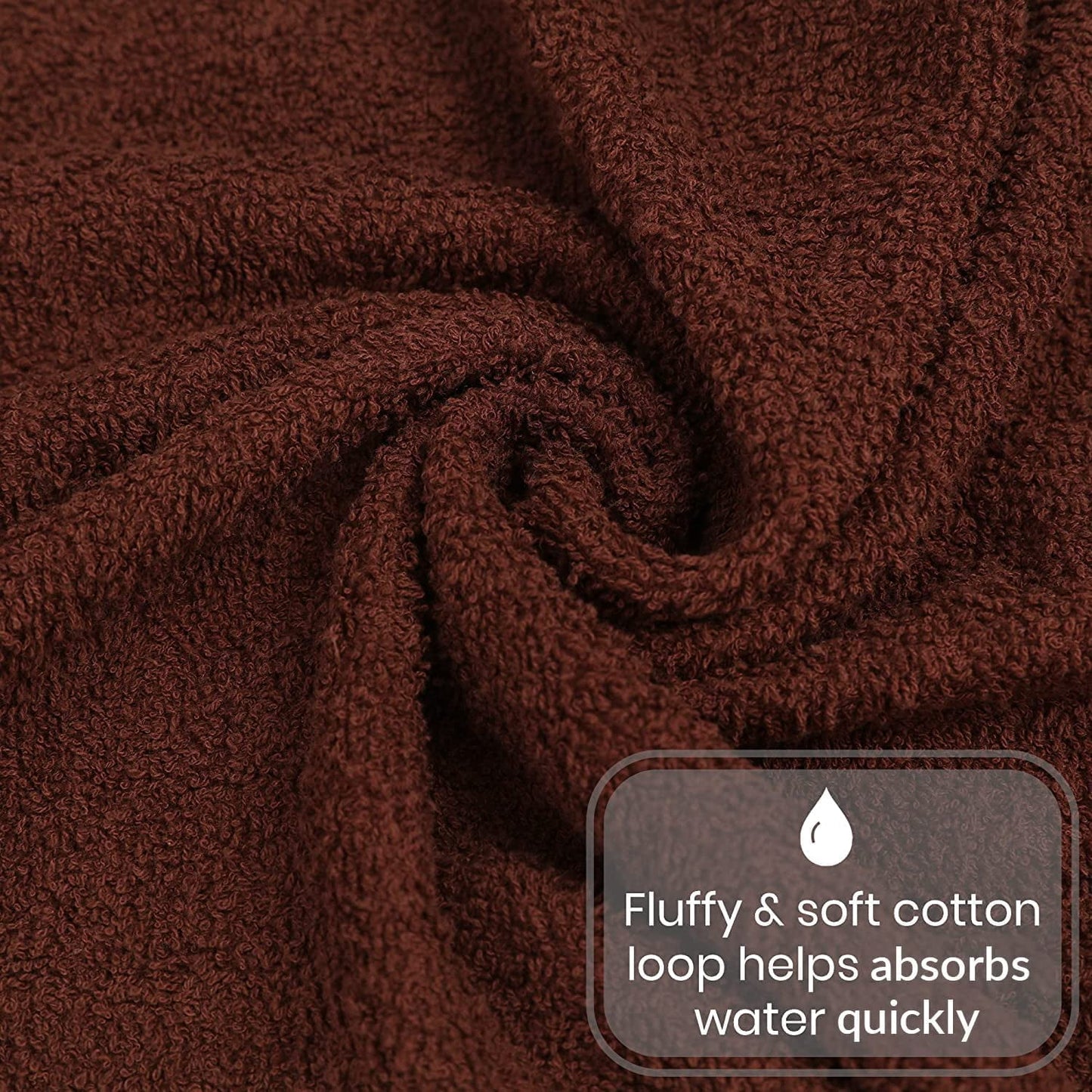 Gold Textiles 100% Premium Cotton Washcloth 60 Packs 13x13 inches Brown Ultra Soft, Highly Absorbent