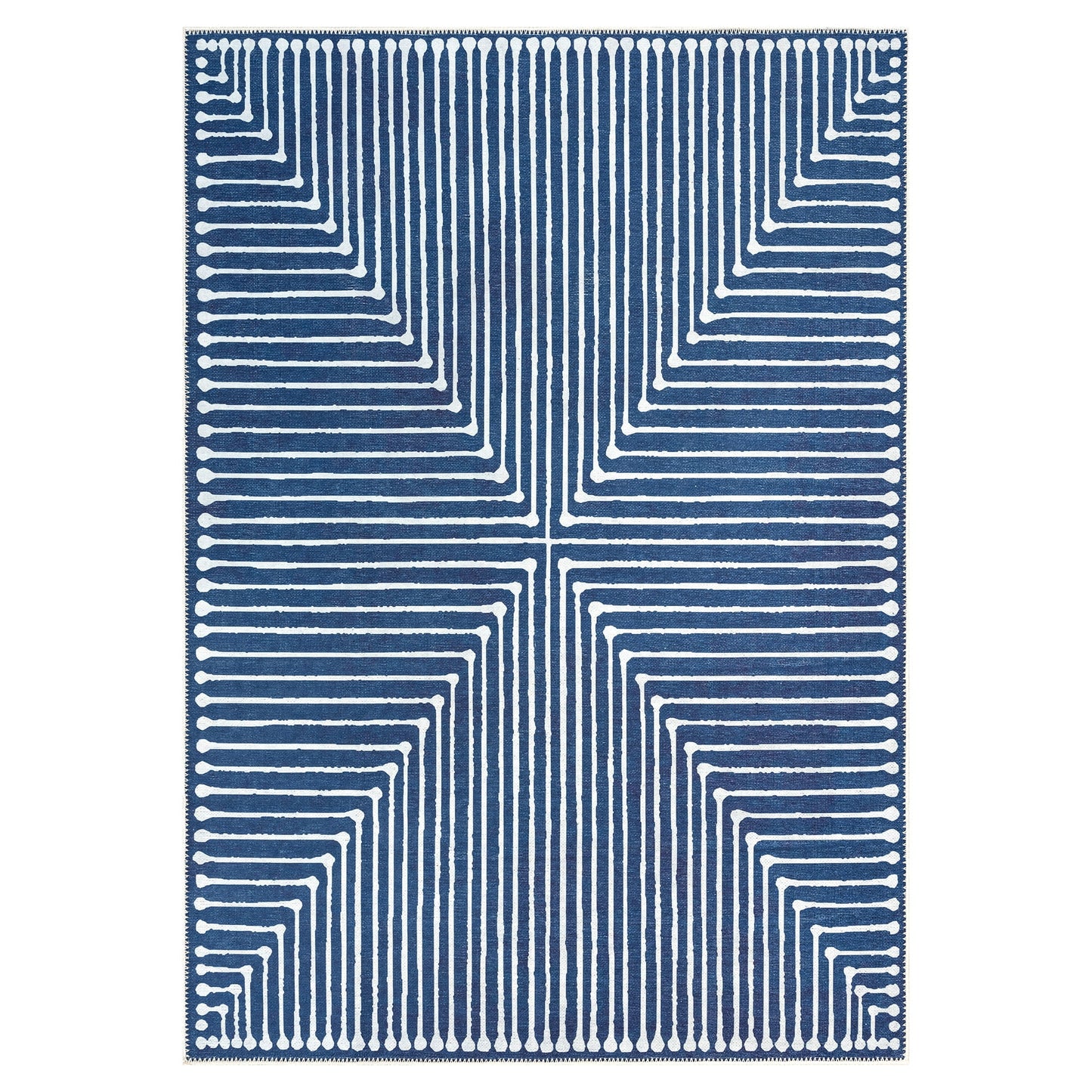 GLN Rugs Assos - Machine Washable Area Rug - 8'x10' Turkish Modern Rug Blue