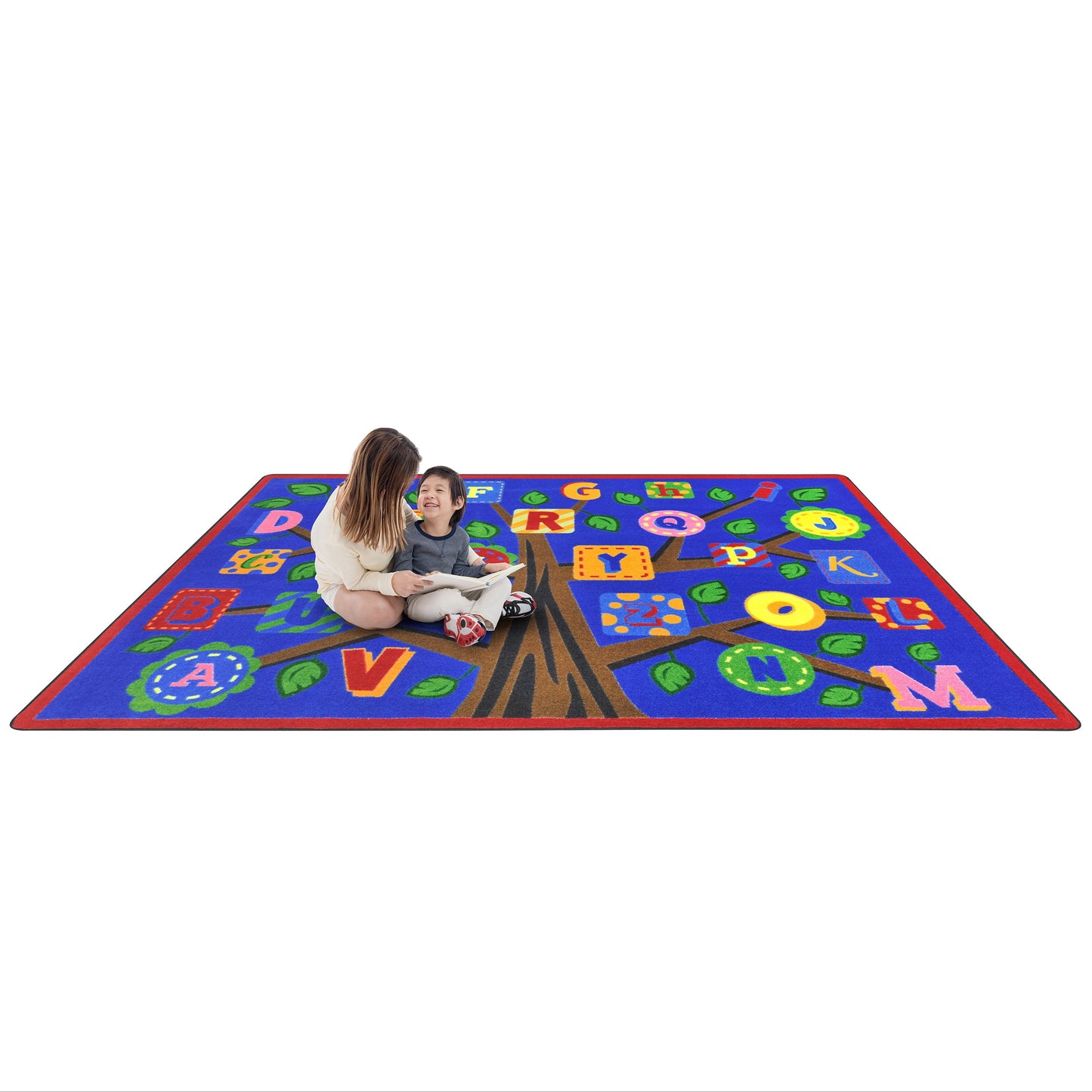 Alphabet Leaves 7'8in x 10'9in area rug in color Bold