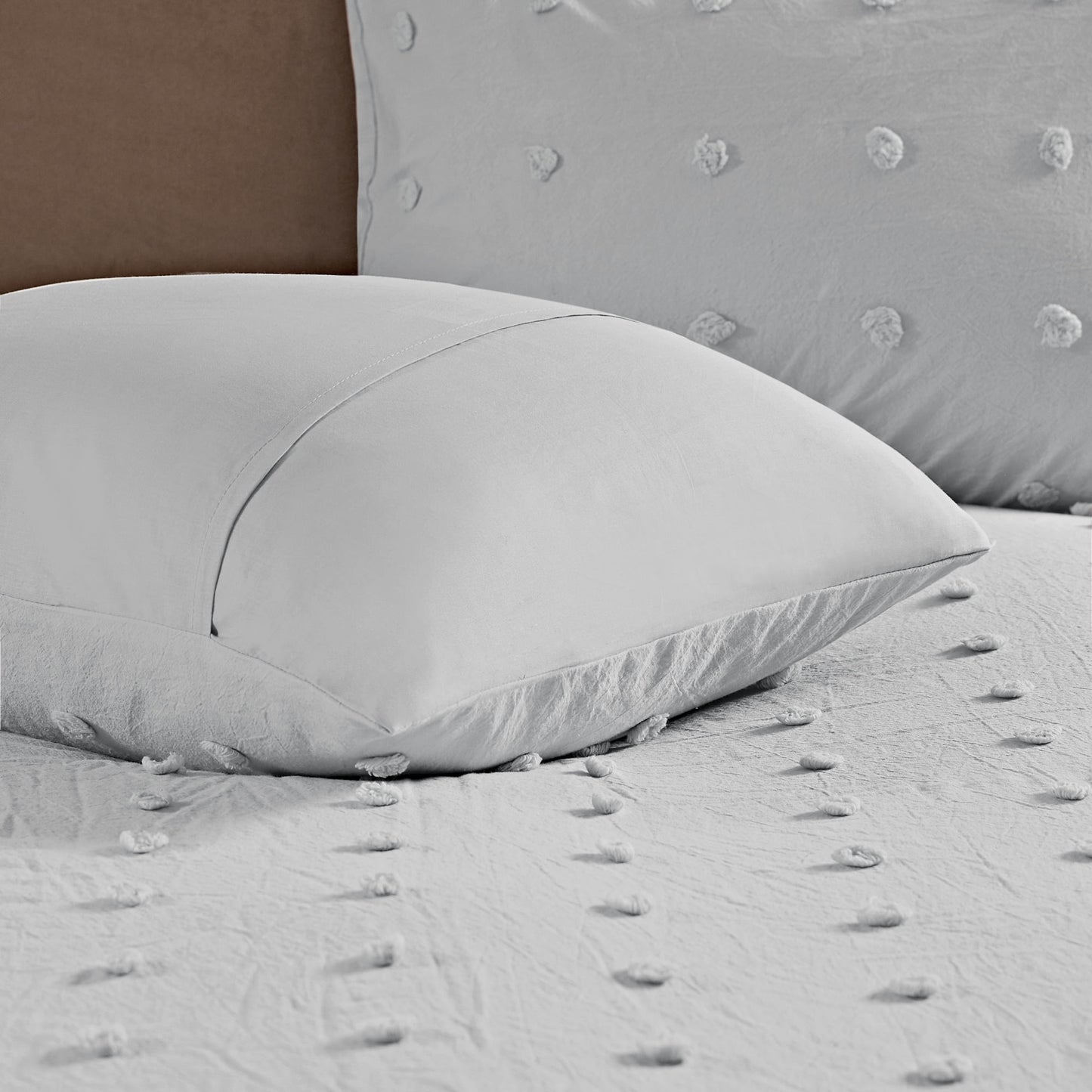 Home Essence Apartment Cotton Jacquard Grey 7-Piece Comforter Set, Full/Queen